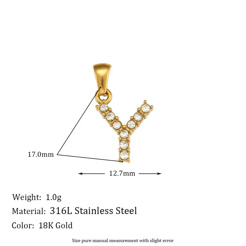 Gold Letters Chain Pendant