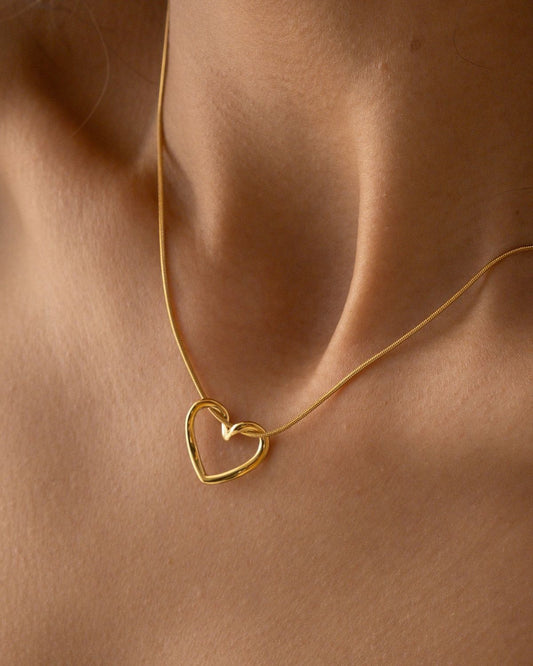 Golden Heart Knot Necklace