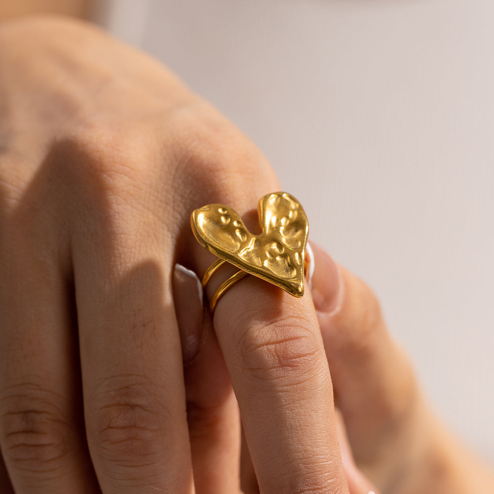 Style Heart-Shaped Open Ring