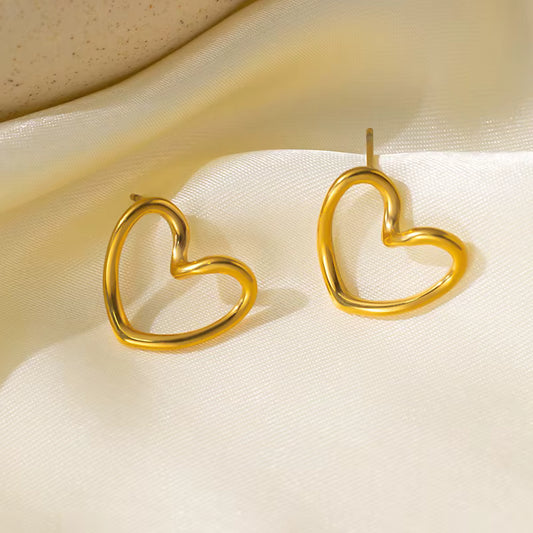 Golden Heart Knot Earrings